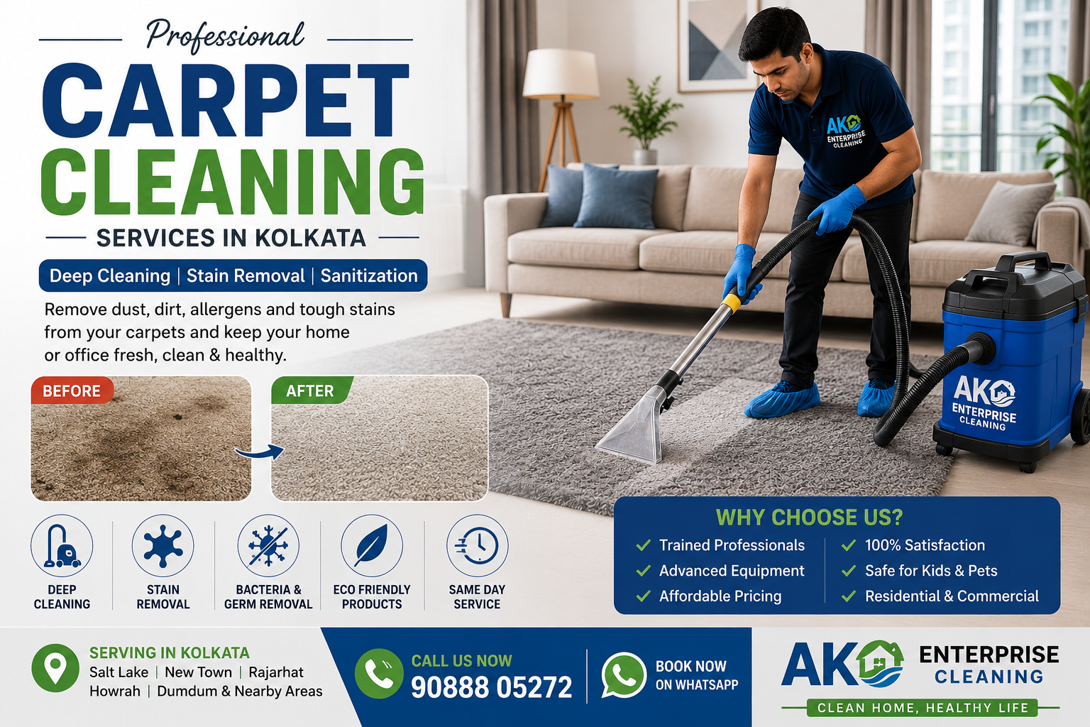 Professional Carpet Cleaning Services in Kolkata for Homes & Offices